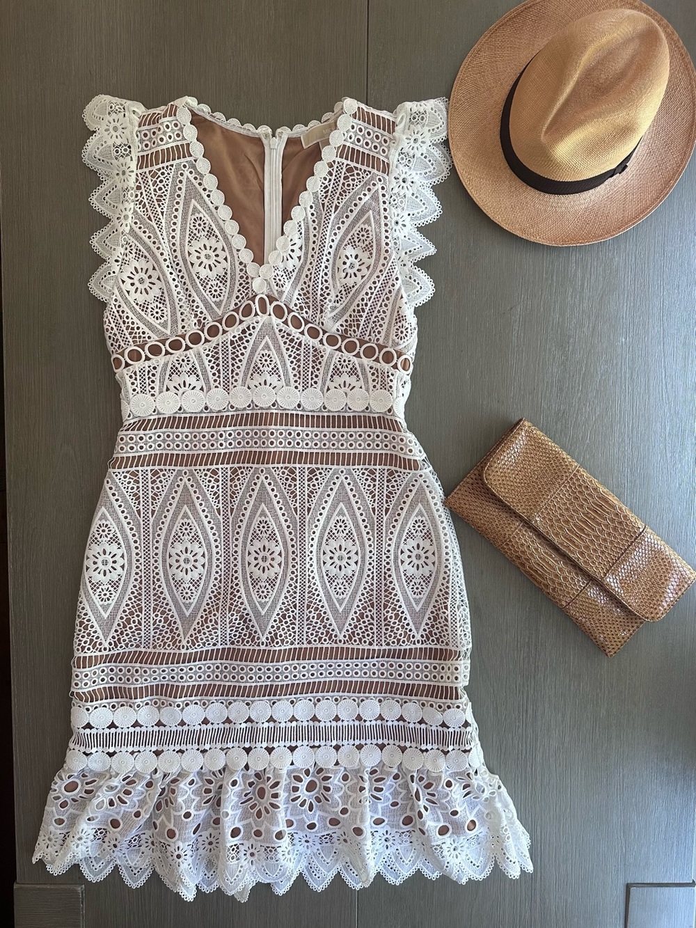 Michael Kors White Crochet Lace Mini Dress. NWOT